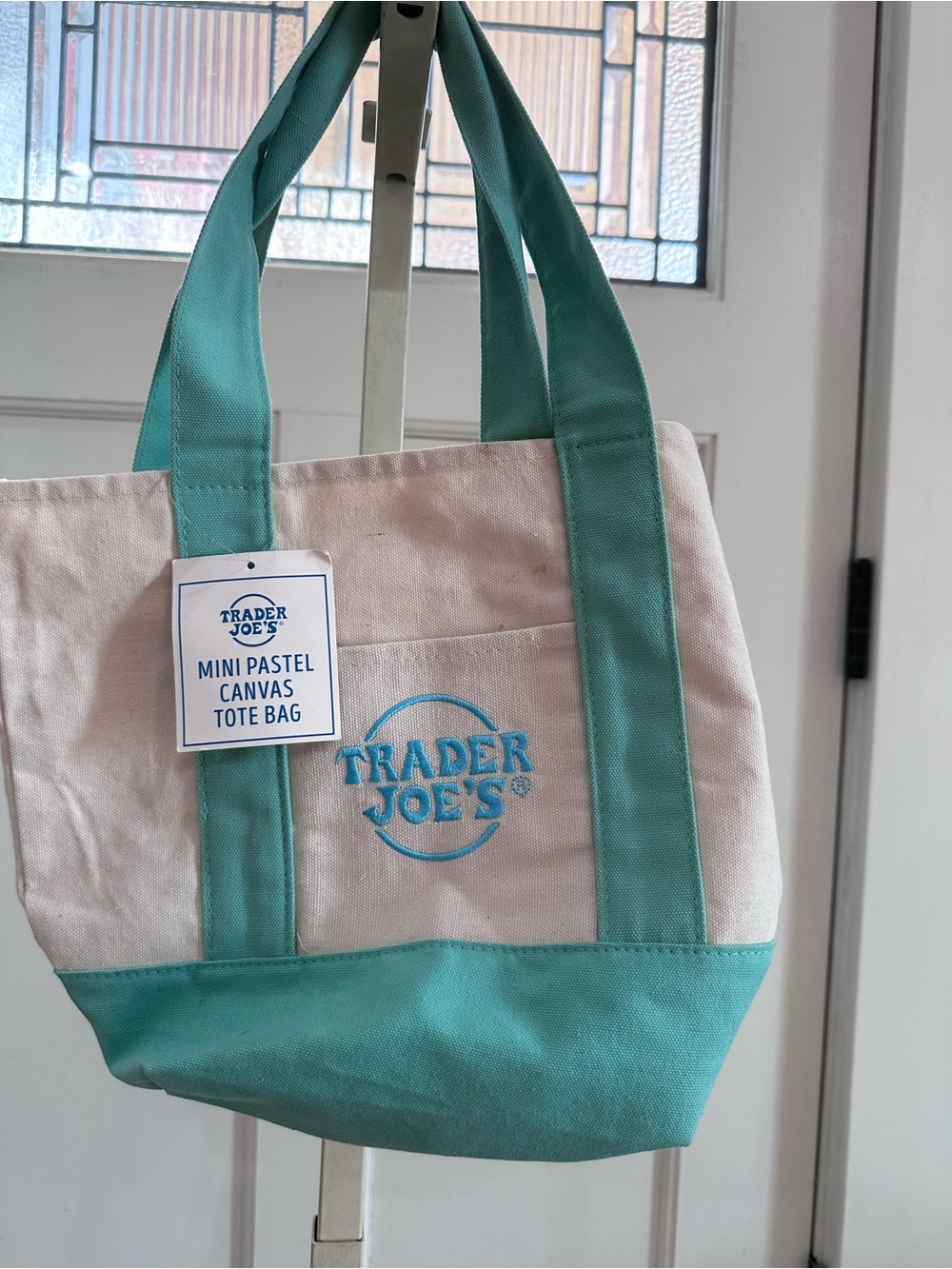 Trader Joe’s Mini Teal Canvas Tote Bag